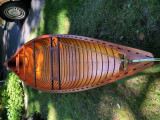 Cedar fiberglassed 15' green canoe - [click here to zoom]
