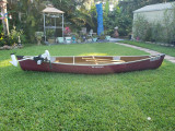 Lightweight Kevlar Canoe for 2 w/Detatchable Min Kota Riptide Electric Motor - [click here to zoom]